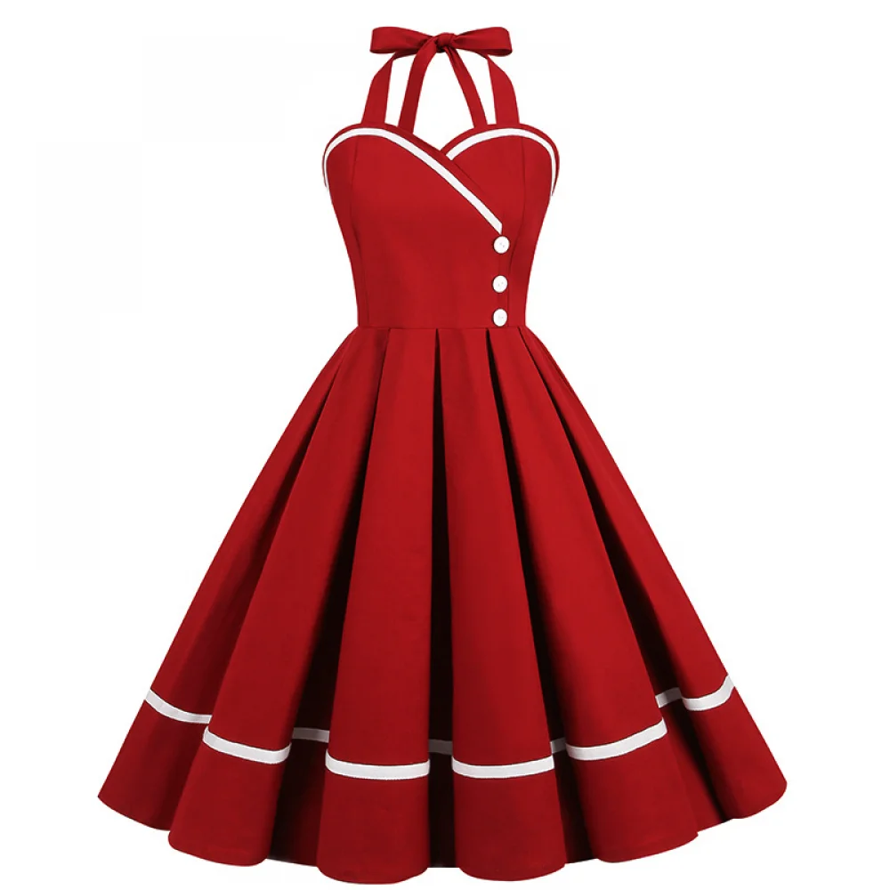 Vintage Fashion Female - Halloween 50s 60s 80s Retro Dress