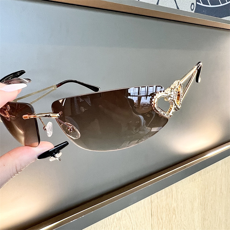 Vintage Fashion Glasses - New Oval Cat Eye Frameless Mercury