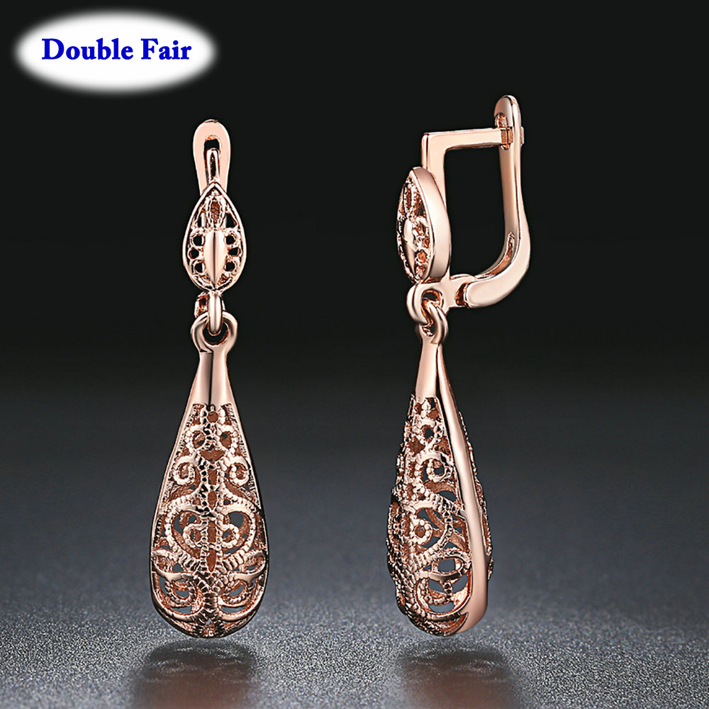 Vintage Fashion Jewelry Brands - Ethnic Style Vintage Waterdrop Earrings Rose