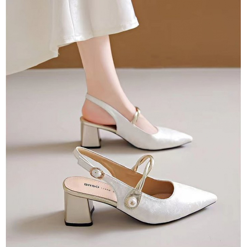 Vintage Fashion Dress - 2026 Elegant Women Pointed Toe Slingback