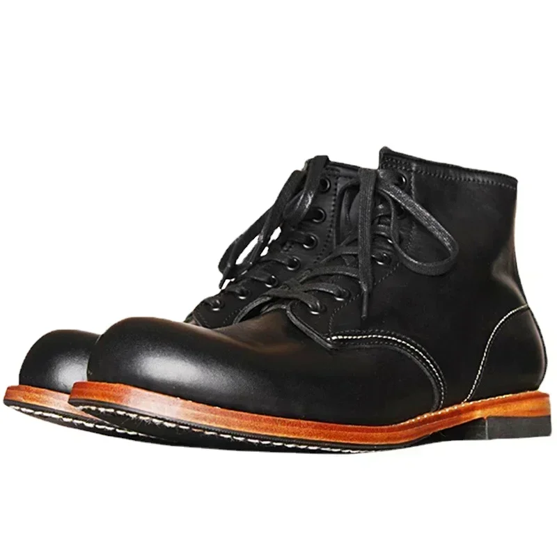 Vintage Fashion Mens - Vintage Men Goodyear-Welted Genuine Leather Boots