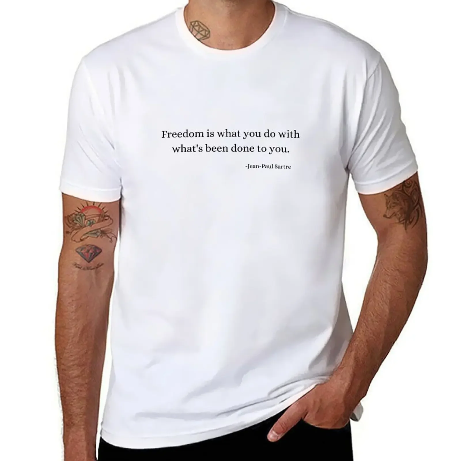Vintage Fashion History - History Philosophy Quotes: Jean-Paul Sartre T-Shirt