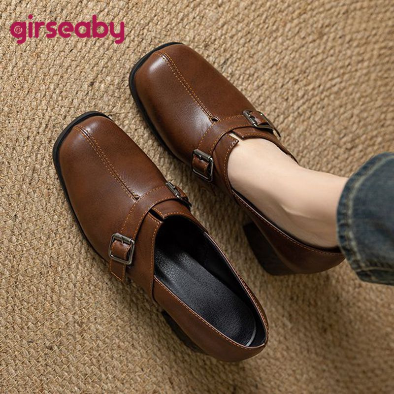 Vintage Fashion Designer - Girseaby Vintage Women Pumps Square Toe
