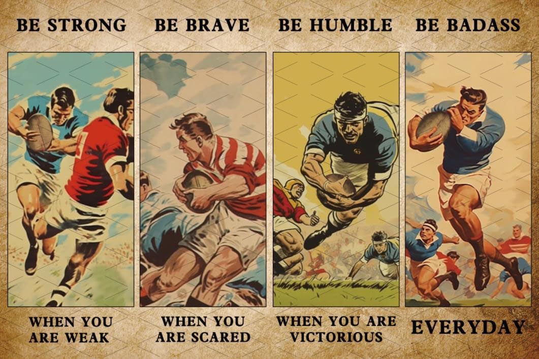 Flyhaw Vintage Rugby Metal Tin - Vintage Fashion Posters review and price