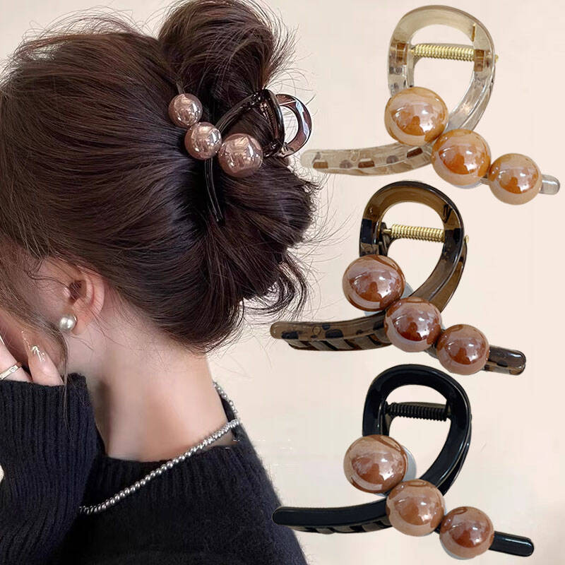 Korean Pearl Cross Hair Claws  - Vintage Fashion Ornaments review and price