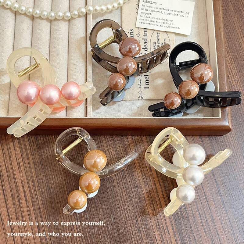 Korean Pearl Cross Hair Claws  - Vintage Fashion Ornaments review and price