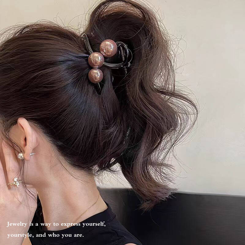 Korean Pearl Cross Hair Claws  - Vintage Fashion Ornaments review and price