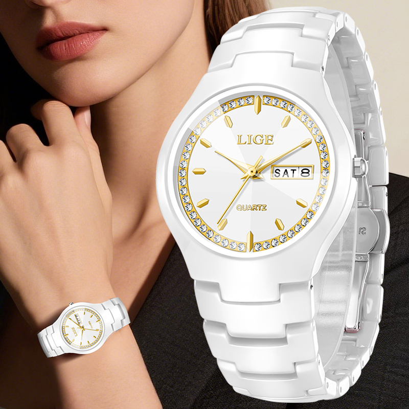 LIGE Ceramic Watch Elegant Wom - Vintage Fashion Complete review and price