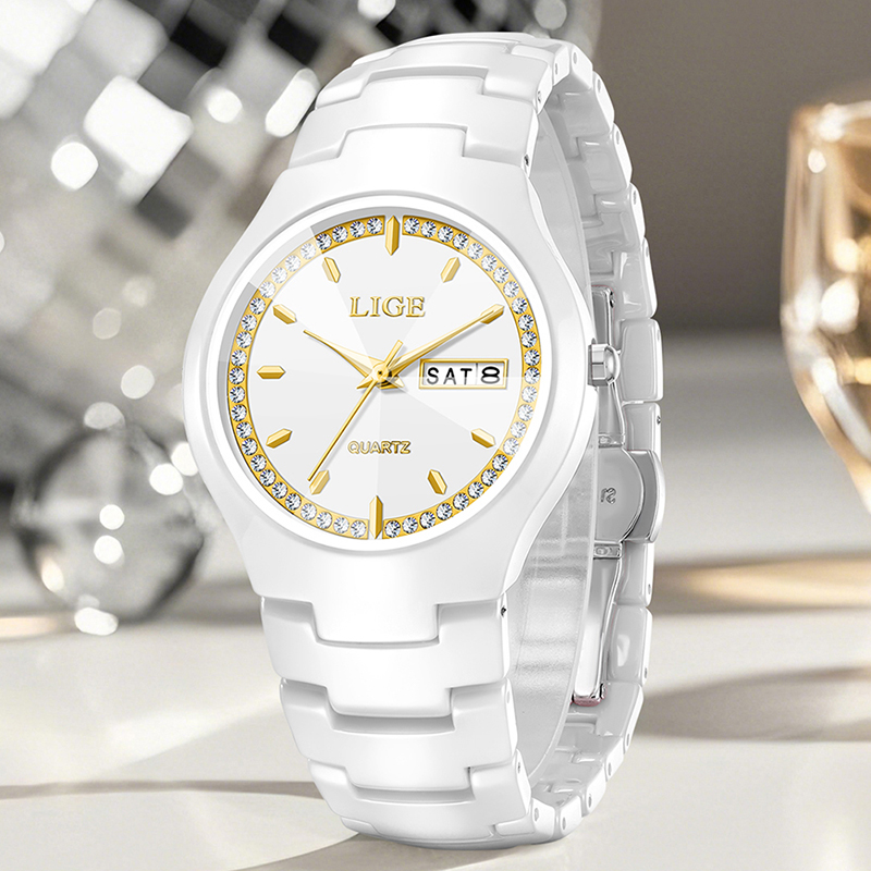 LIGE Ceramic Watch Elegant Wom - Vintage Fashion Complete review and price