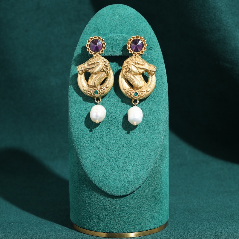 Vintage Purple Crystal Horse H - Vintage Fashion Jewelry Brands review and price