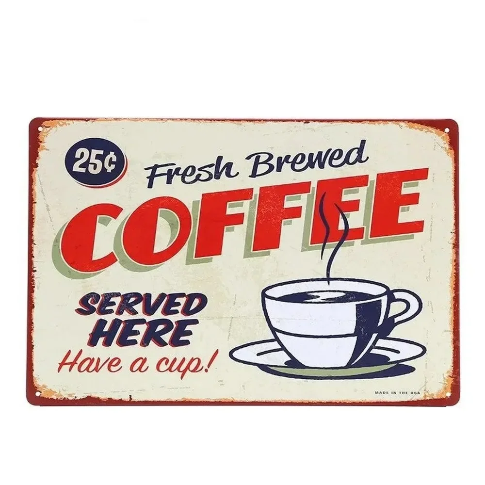 Plaque Metal Signs Drink Coffe - Vintage Fashion Posters review and price
