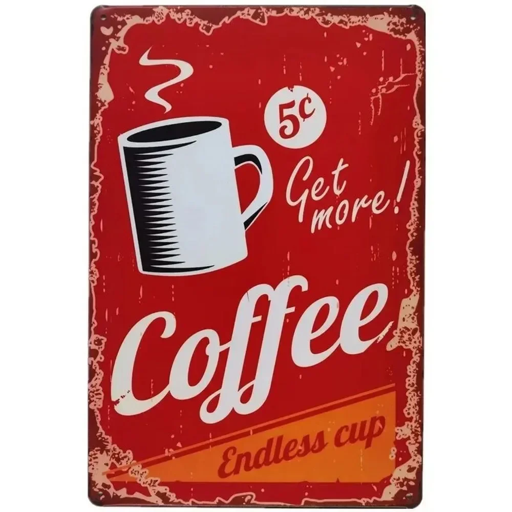 Plaque Metal Signs Drink Coffe - Vintage Fashion Posters review and price