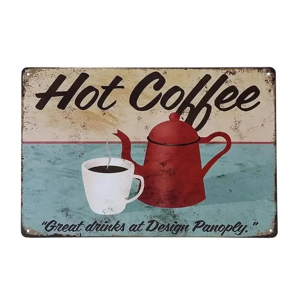 Plaque Metal Signs Drink Coffe - Vintage Fashion Posters review and price