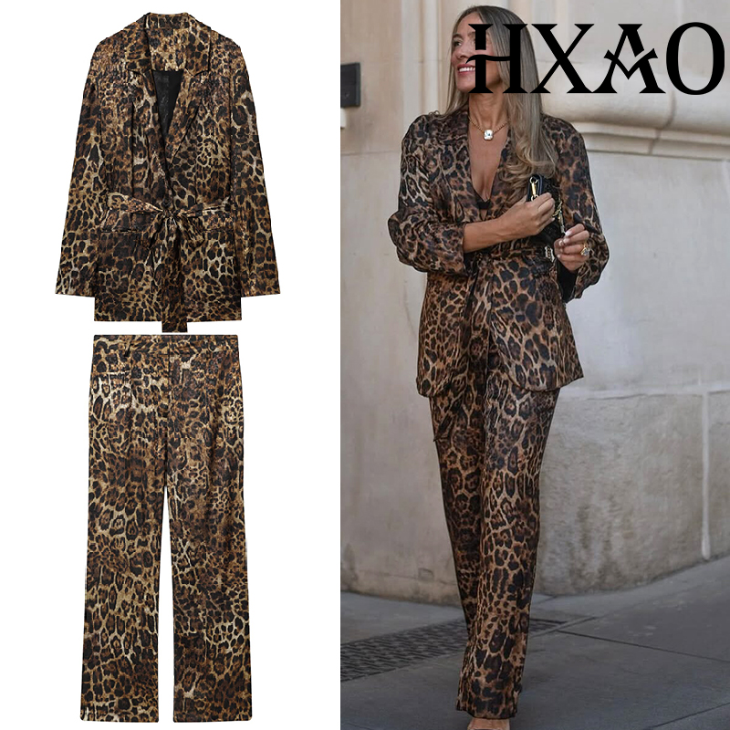 HXAO Leopard Pants Sets 2 Piec - Vintage Fashion Jacket review and price