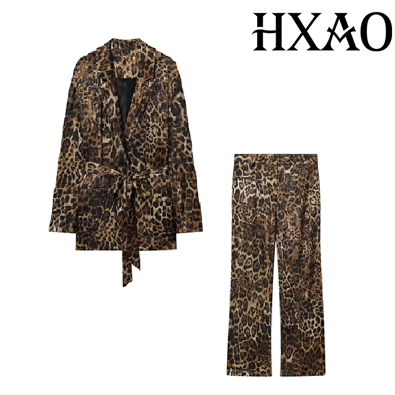 HXAO Leopard Pants Sets 2 Piec - Vintage Fashion Jacket review and price