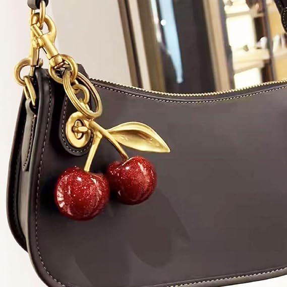 Glitter Red Cherry Shaped Keyc - Vintage Fashion Ornaments review and price