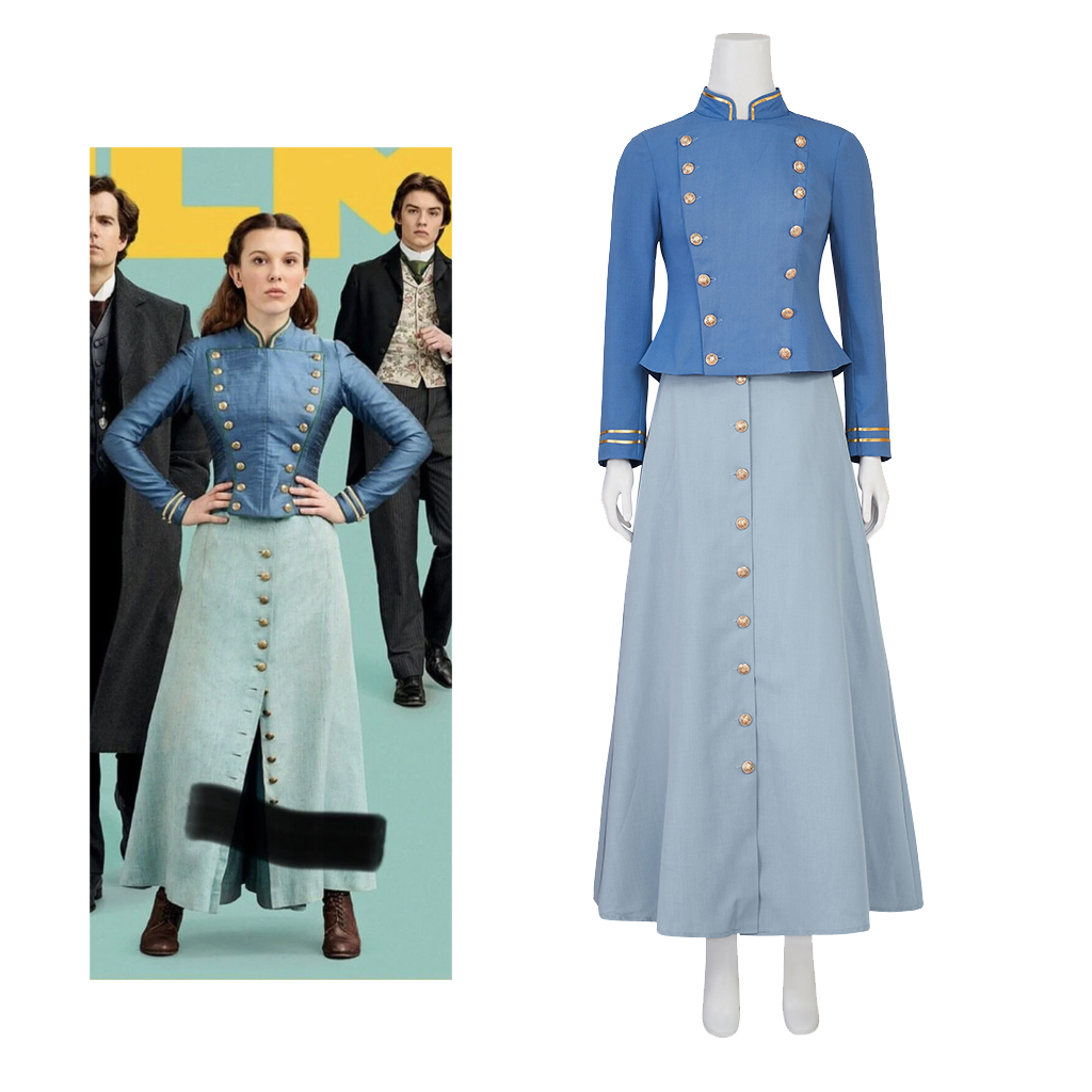 Movie Cosplay Enola Holmes 2 C - Vintage Fashion Dress review and price