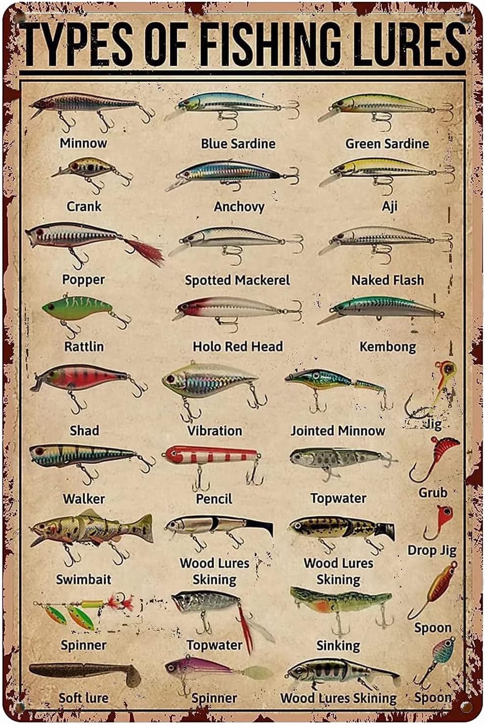1d,TYPES OF FISHING LURES Know - Vintage Fashion Posters review and price