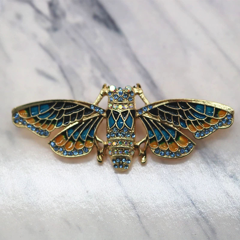 Vintage Gold-Tone Cicada Brooc - Vintage Fashion Enthusiasts review and price