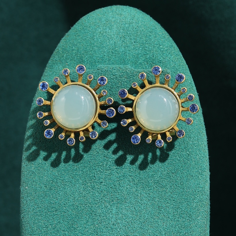 Vintage Green Agate Earrings A - Vintage Fashion Jewelry Brands review and price