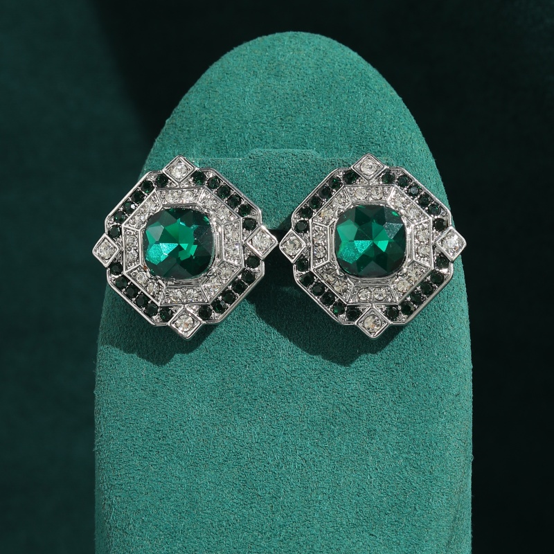 Vintage Square Emerald Crystal - Vintage Fashion Jewelry Brands review and price