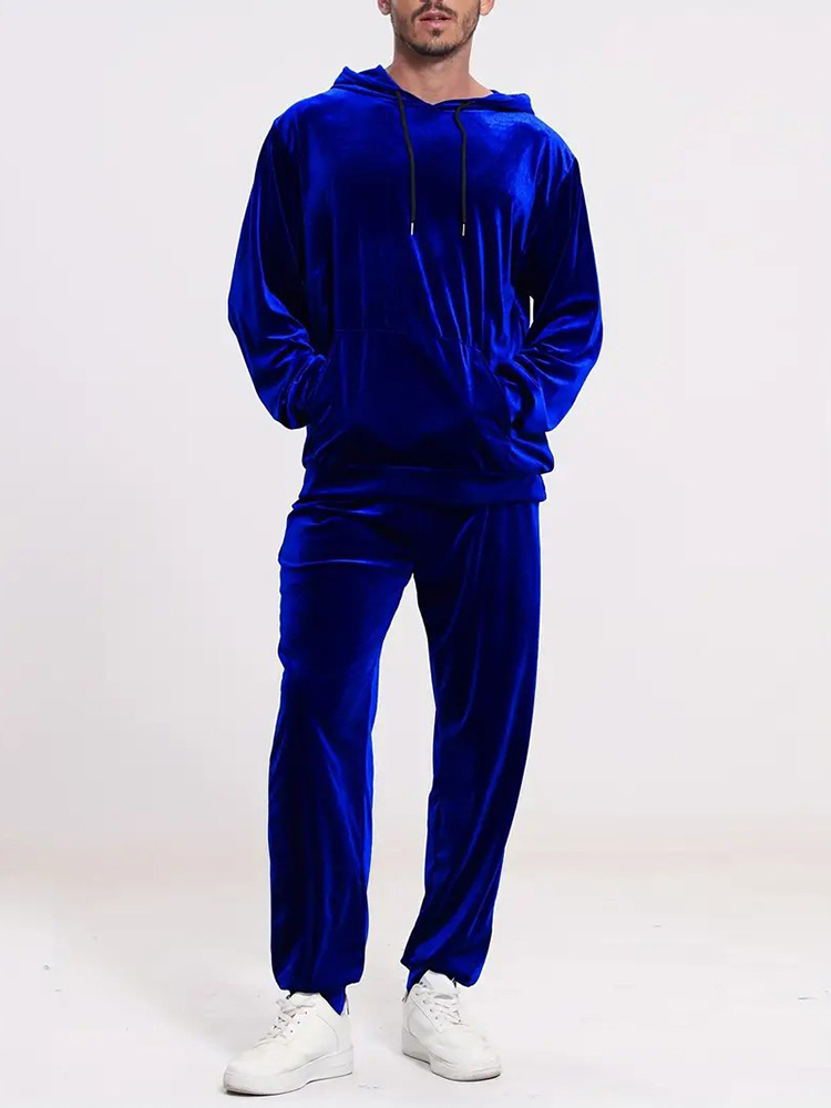 Fashion Solid Color Velvet Two - Vintage Fashion Mens review and price