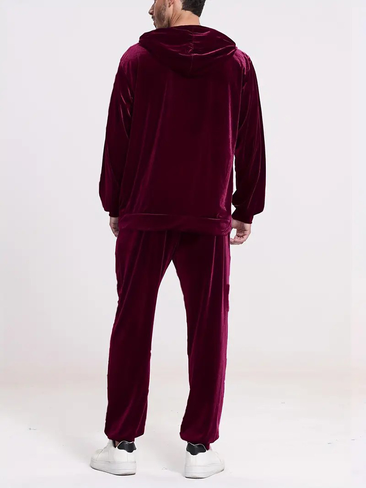 Fashion Solid Color Velvet Two - Vintage Fashion Mens review and price