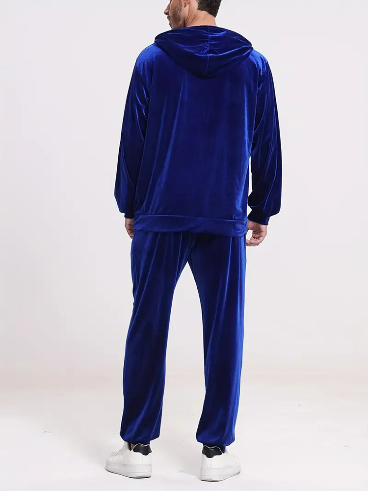 Fashion Solid Color Velvet Two - Vintage Fashion Mens review and price