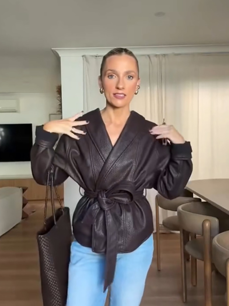 Minimal Vintage Jacket Faux Le - Vintage Fashion Club review and price