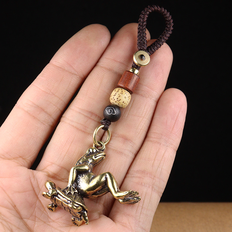 Copper Turtle Carrying Frog Ke - Vintage Fashion Ornaments review and price
