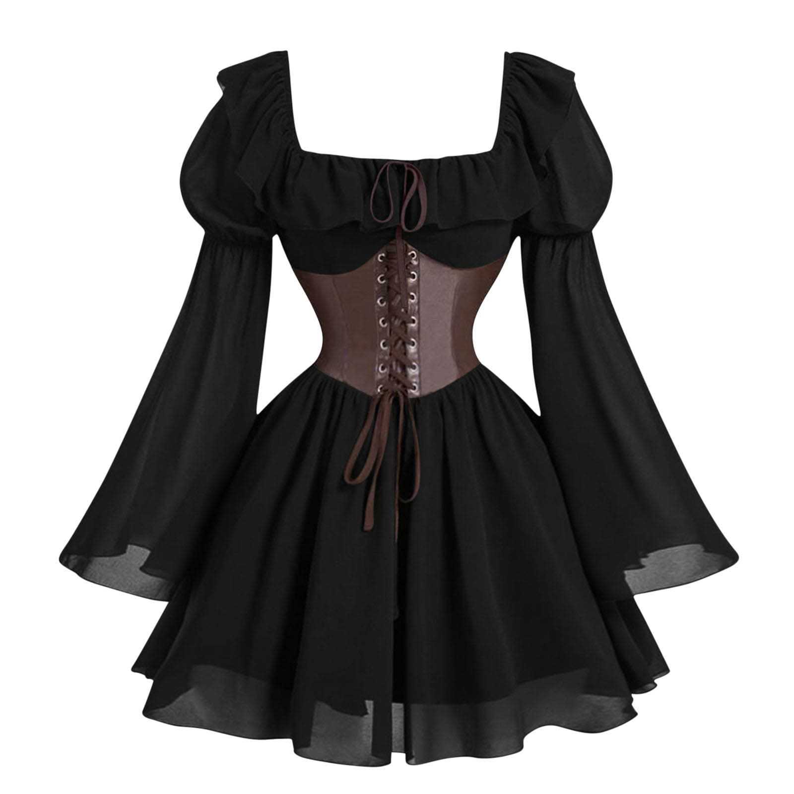 Renaissance Medieval Long Slee - Vintage Fashion Dress review and price
