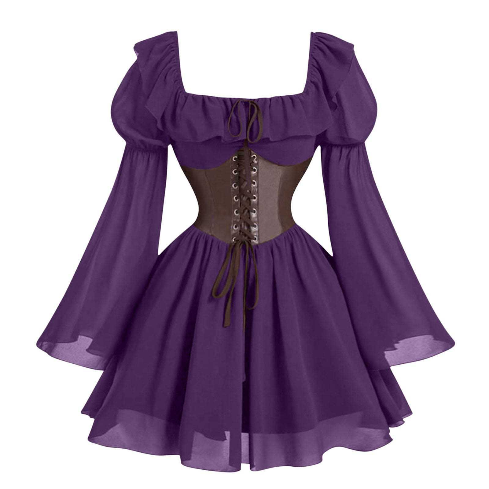 Renaissance Medieval Long Slee - Vintage Fashion Dress review and price