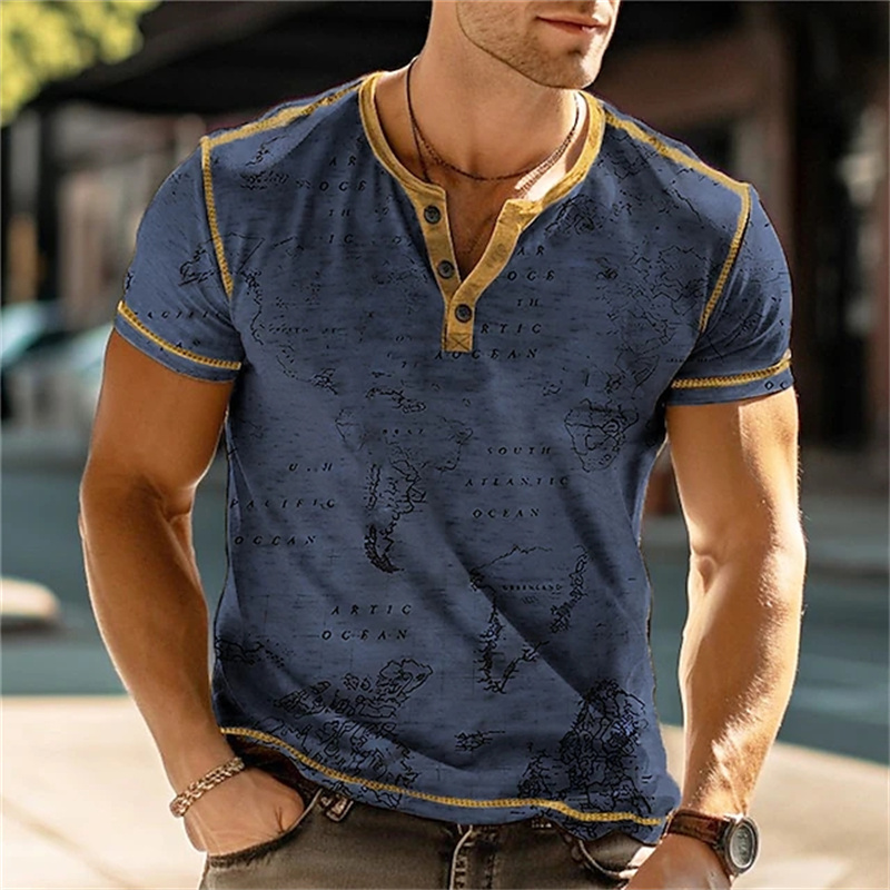 Men's Henry Shirts Funny 3D Pr - Vintage Fashion Mens review and price