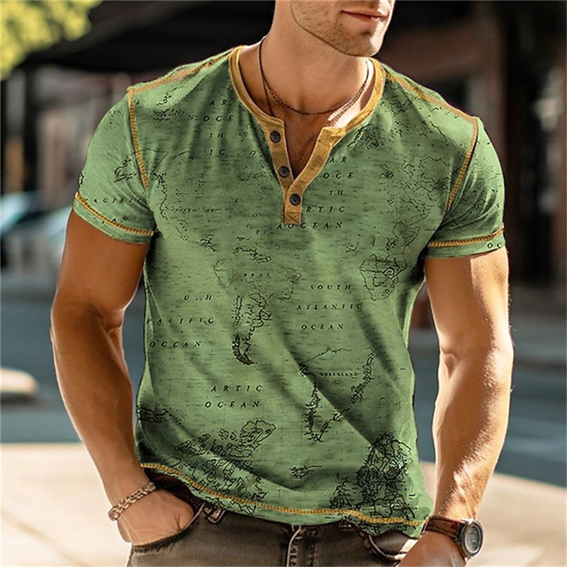 Men's Henry Shirts Funny 3D Pr - Vintage Fashion Mens review and price