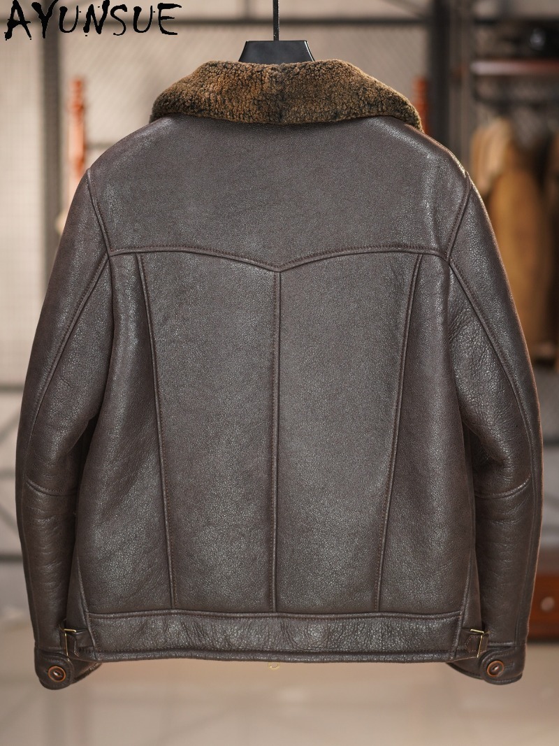 AYUNSUE 100% Natural Fur Coat  - Vintage Fashion Jacket review and price