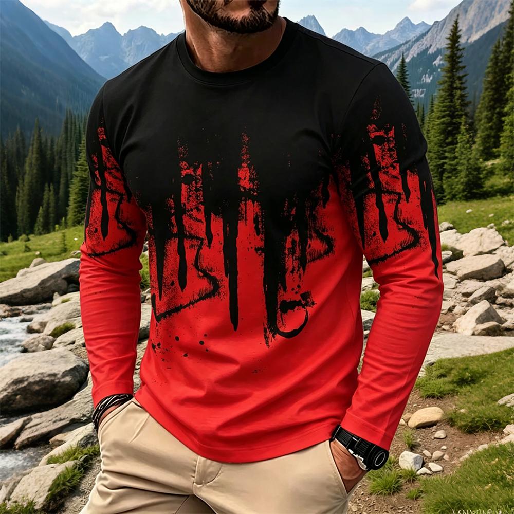 Men's Gradient Ink Splash Long - Vintage Fashion Mens review and price