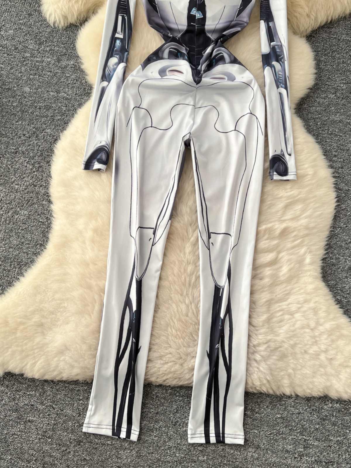 Women's Grey Print Jumpsuits V - Vintage Fashion Club review and price