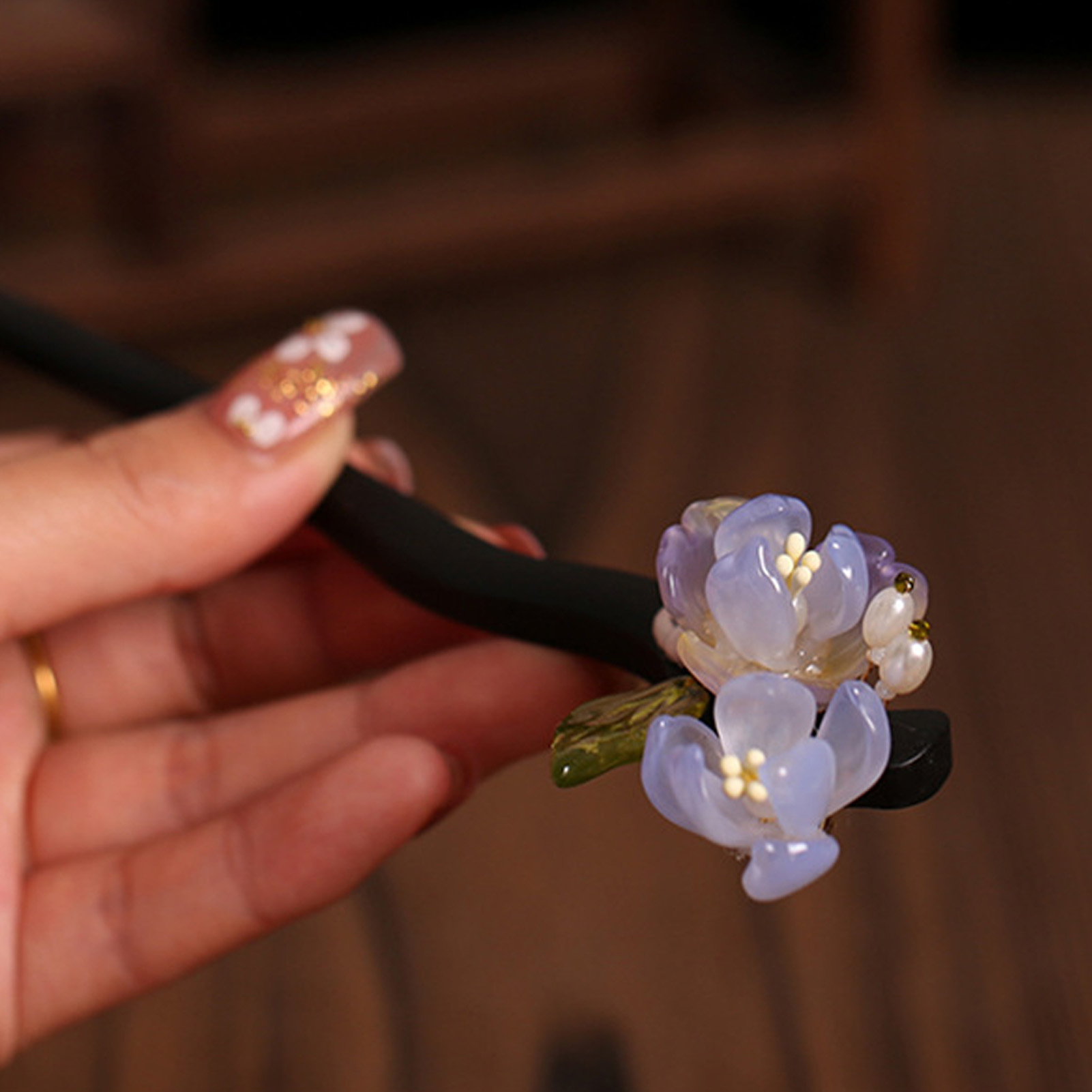 Vintage Wooden Flower Hairpin  - Vintage Fashion Shop review and price